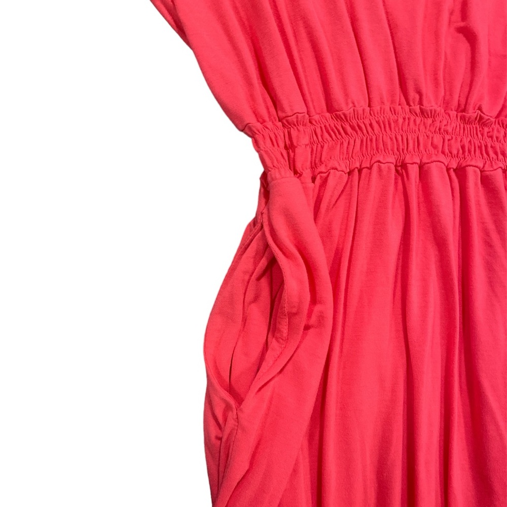 Piko 1988 Coral Boatneck Stretchy Knee Length Dress Size Large - Picture 2 of 7